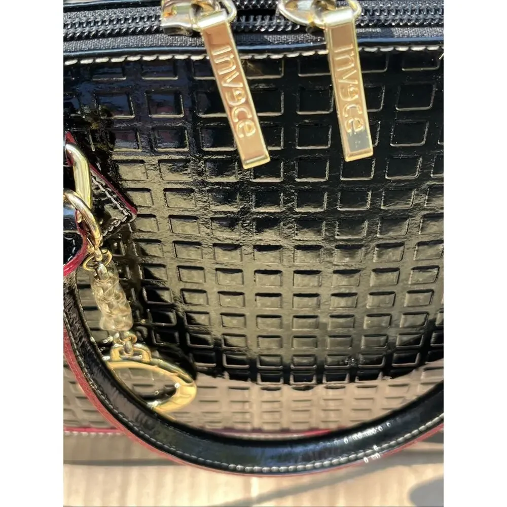 Invece Patent Leather Dome Handbag Made In Italy Luxury Brand Dupe